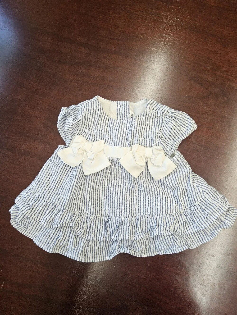 Janie and Jack Light Blue & White Seersucker Set